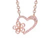 14K Rose Gold Vermeil CZ Heart & Flower Necklace Women -Women's Fashion General Store 6030898247 RLLD 1