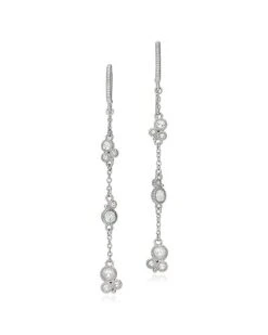 Lore Silver White Topaz Drop Earrings Women