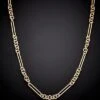 14K Italian Gold Alternate Mix Link Necklace Women