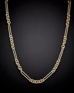 14K Italian Gold Alternate Mix Link Necklace Women