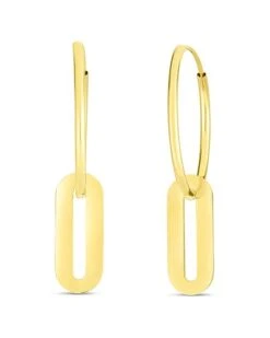 14K Italian Gold Dangle Earrings Women