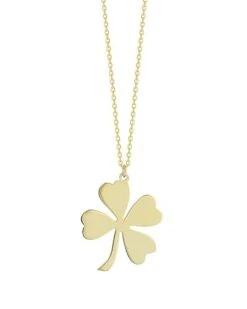 14K Large Clover Necklace Women