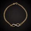 14K Italian Gold Two-Tone Diamond Cut Infinity Double Strand Bracelet Women -Women's Fashion General Store 6040348112 RLLD 1