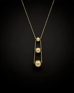 14K Italian Gold Adjustable Drop Necklace Women